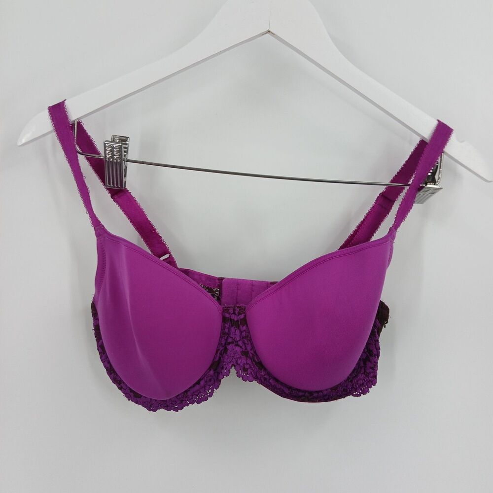 Wacoal Womens Purple Lace Underwire Contour Bra Size 34D